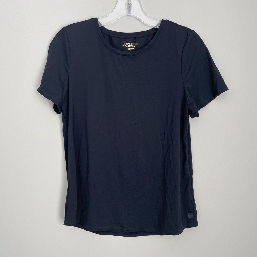 Lilly Pulitzer Size S Black Short Sleeve Luxletic Shirt Workout Athletic Meryl